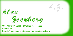 alex zsembery business card